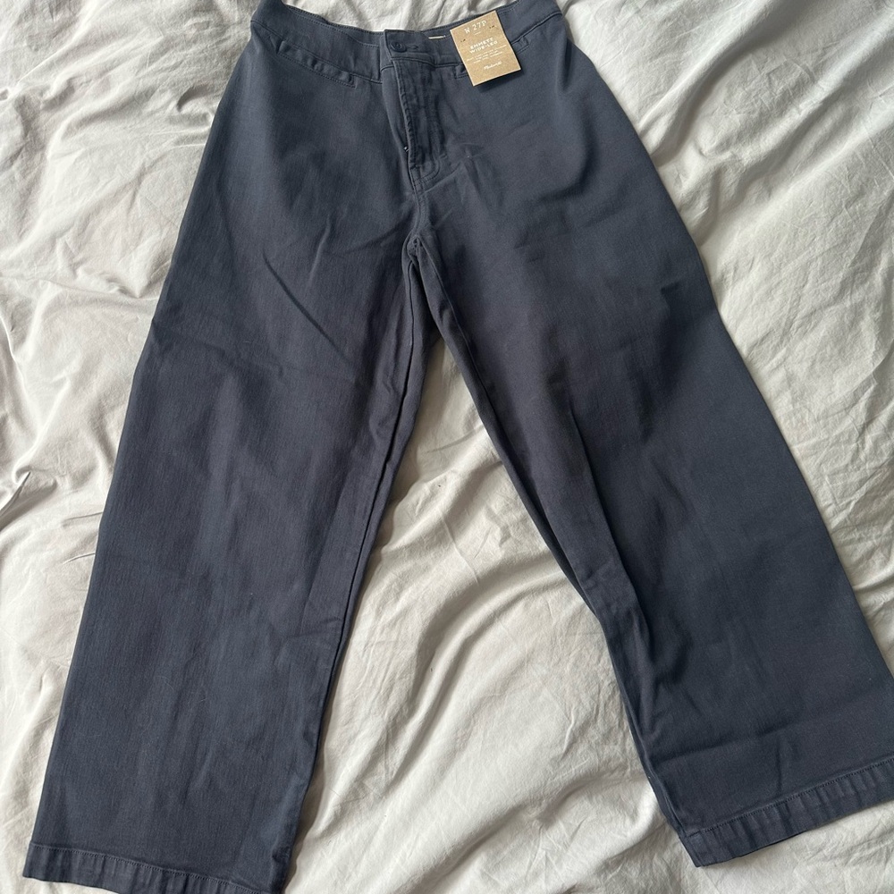 Madewell Navy Wide-Leg Pants 27 petite